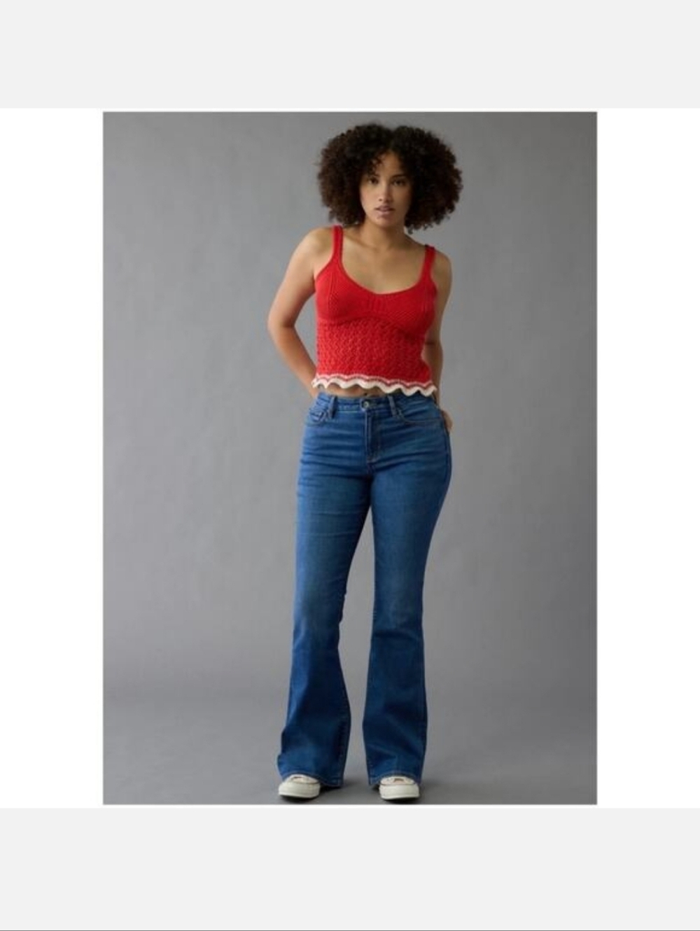 American Eagle High-Rise Skinny Kick in Medium Blue